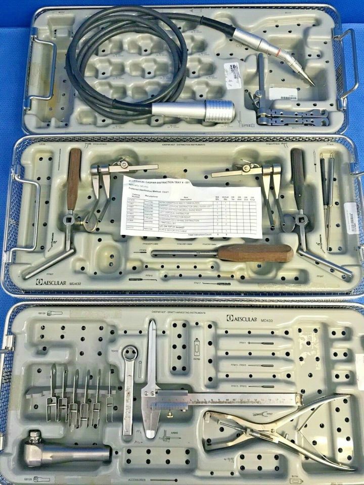 AESCULAP MD271 Cervical Caspar Retractor / Distractor / Saw Set Spine Neuro Neurology