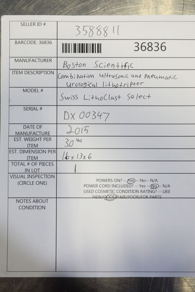 BOSTON SCIENTIFIC Swiss Lithoclast Select Lithotripter
