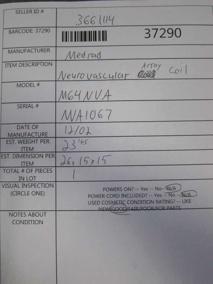 MEDRAD Neurovascular Array MRI Coil