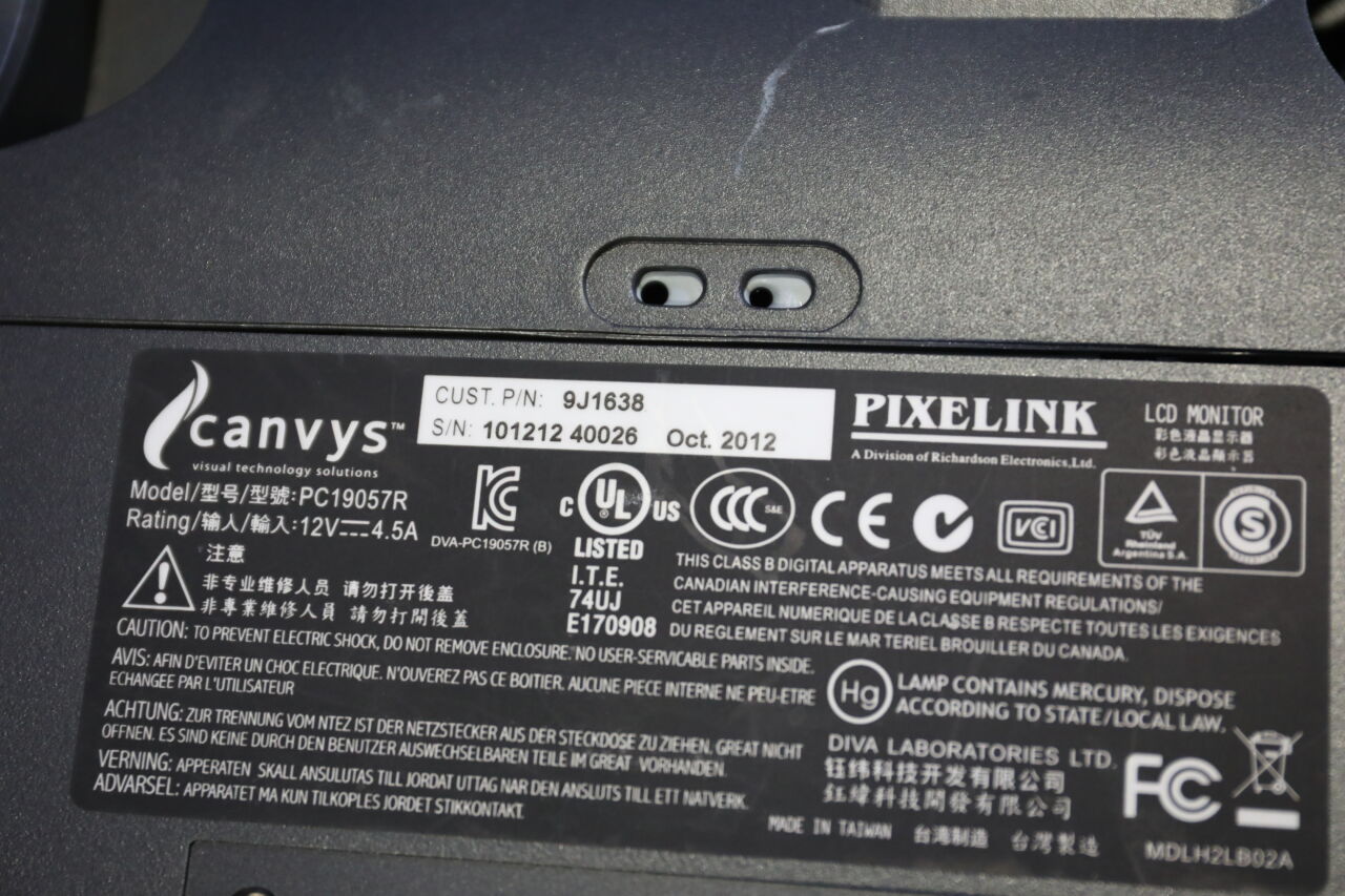 PIXELINK PC19057R Display Monitor