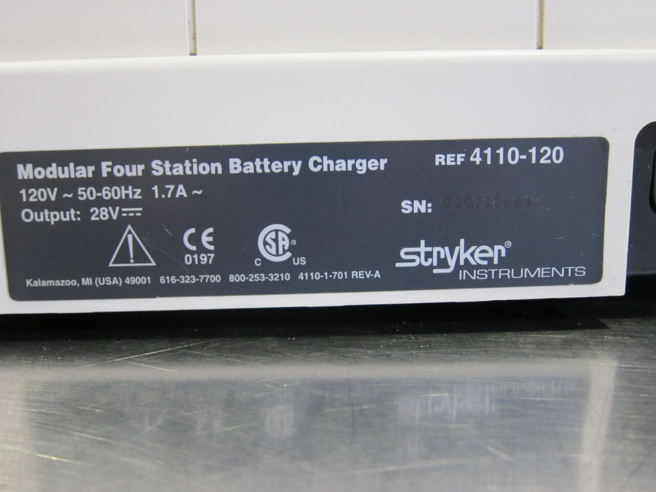STRYKER 4110-120 Battery Charger