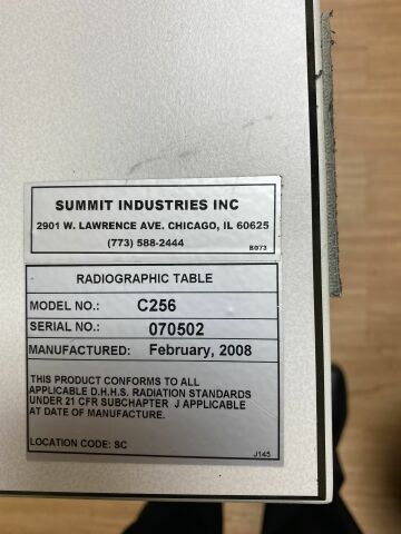 SUMMIT INDUST C256 Rad/Fluoro Room