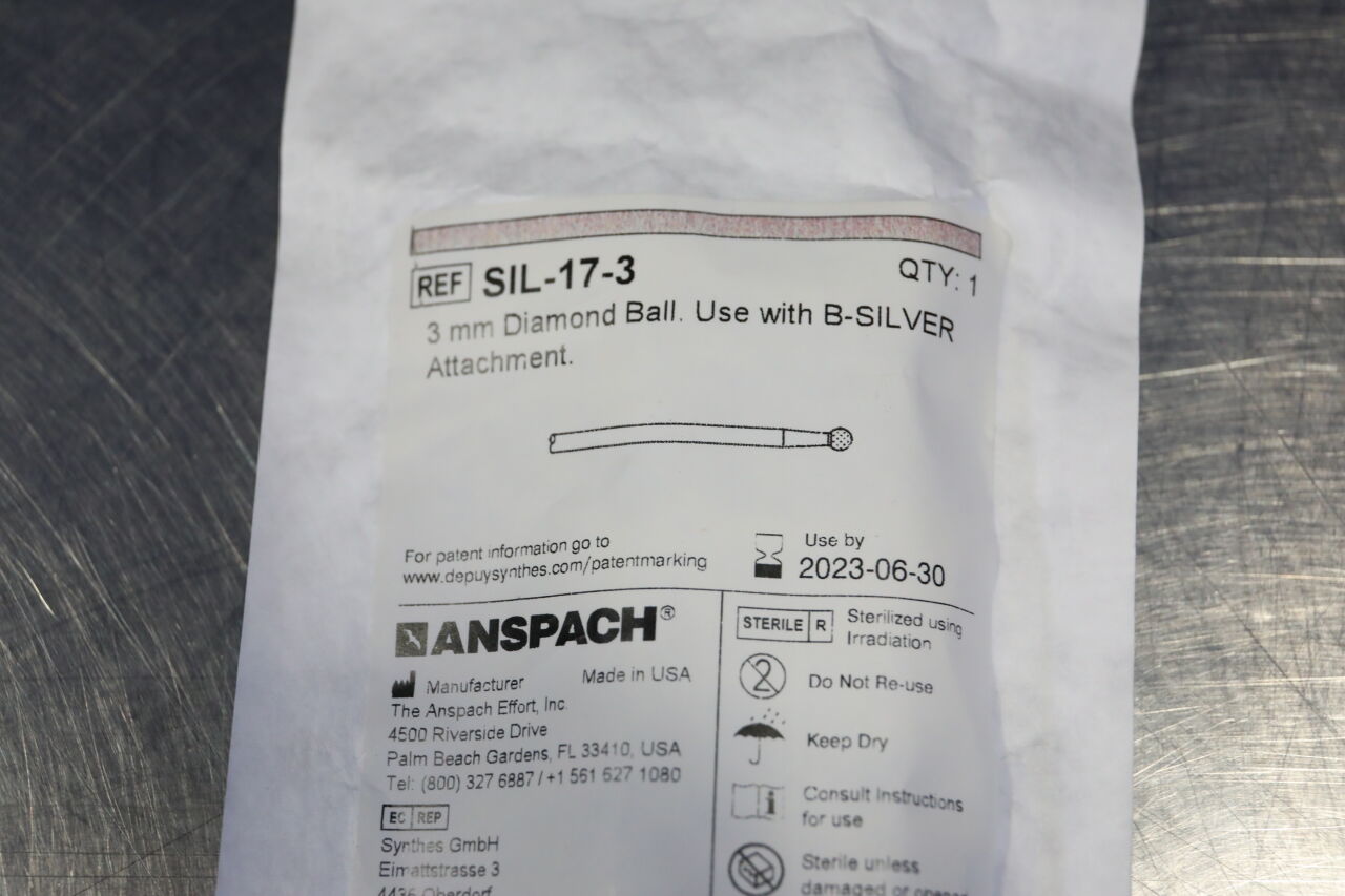 ANSPACH SIL-17-3 3mm Diamond Ball - Lot of 4