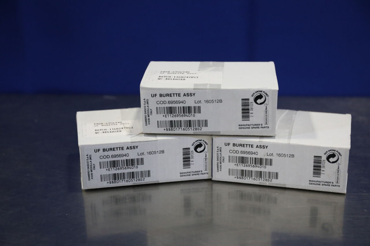 GAMBRO 6956940 UF Burette Assy - Lot of 3