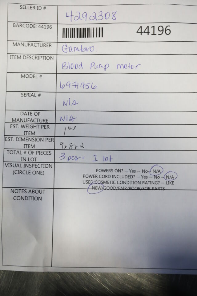 GAMBRO 6971956 Blood Pump Meter - Lot of 3