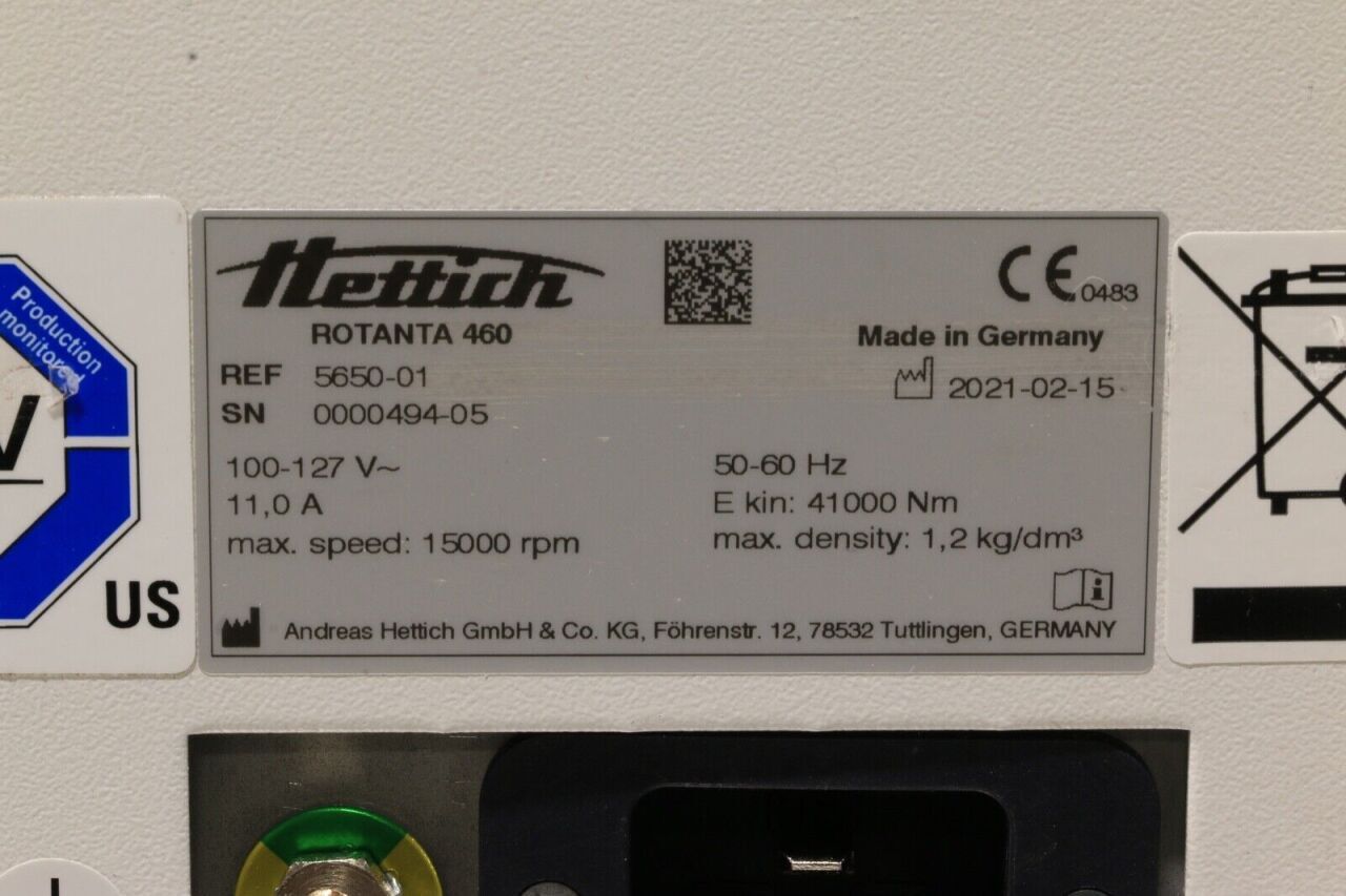 HETTICH ROTANTA 460 Centrifuge