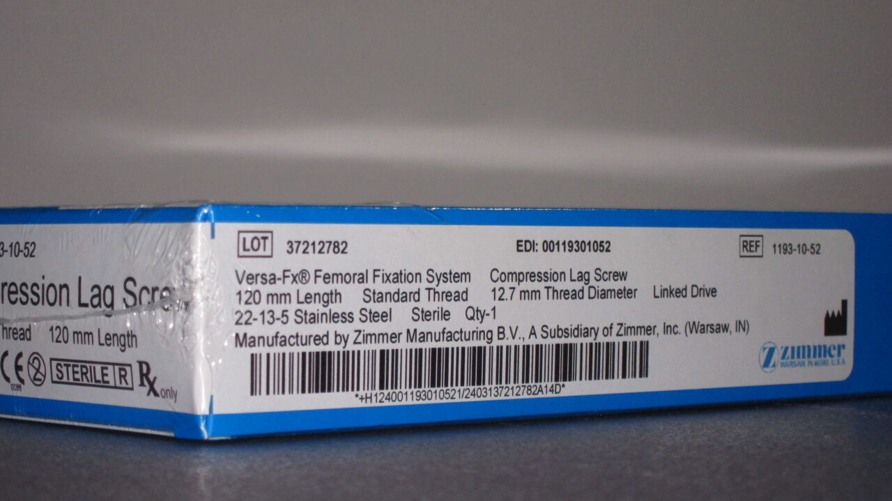 ZIMMER Versa FX Femoral Fixation System Compression Lag Screw - Lot of 10
