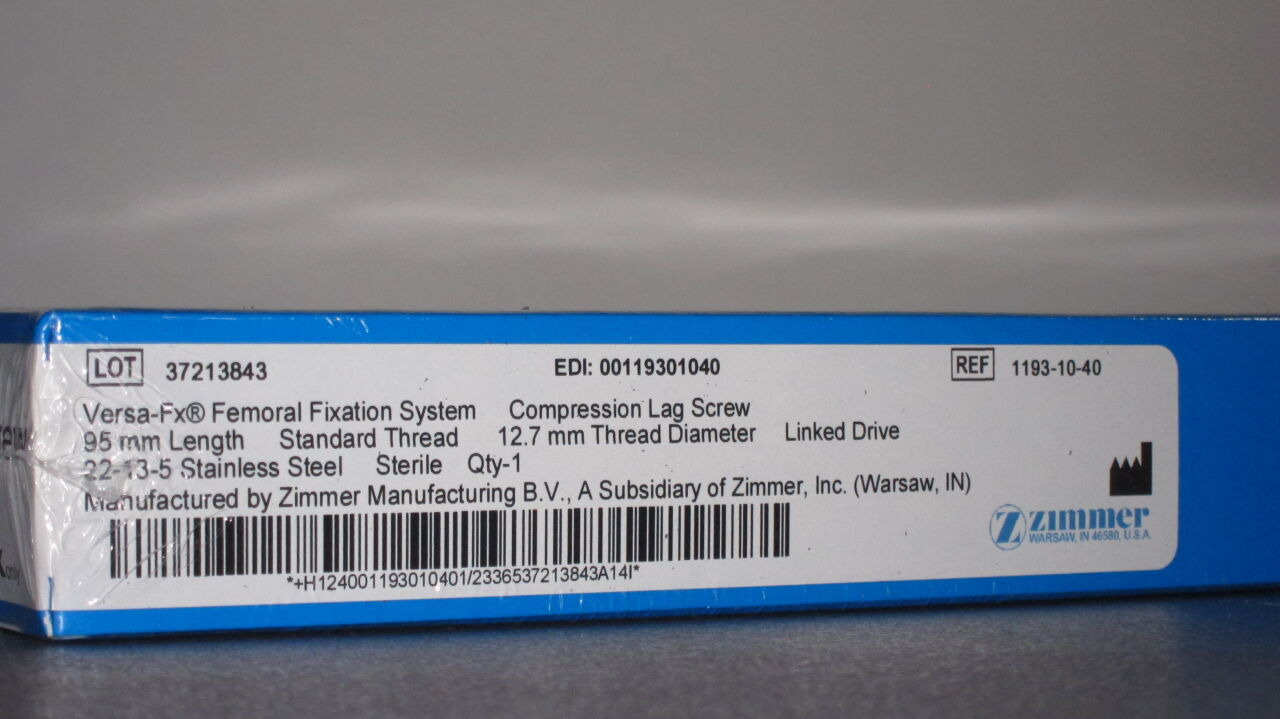 ZIMMER Versa FX Femoral Fixation System Compression Lag Screw - Lot of 15