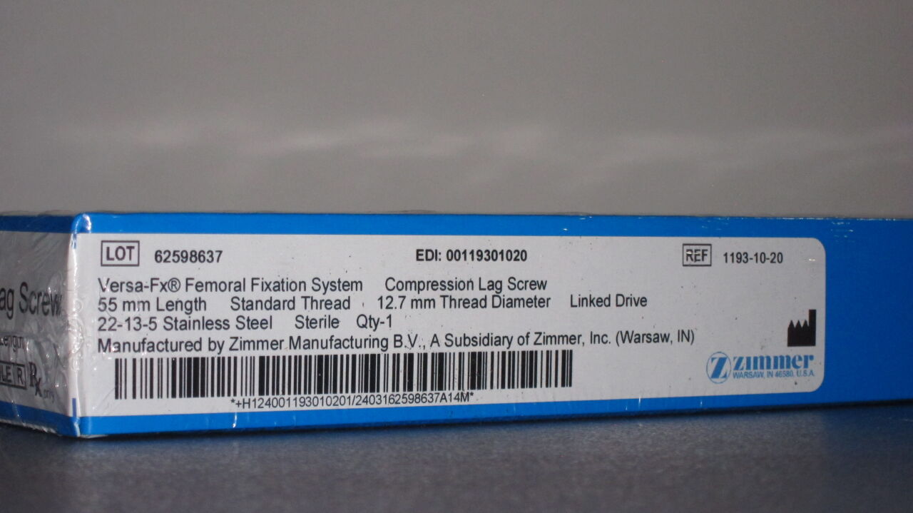 ZIMMER Versa FX Femoral Fixation System Compression Lag Screw - Lot of 15