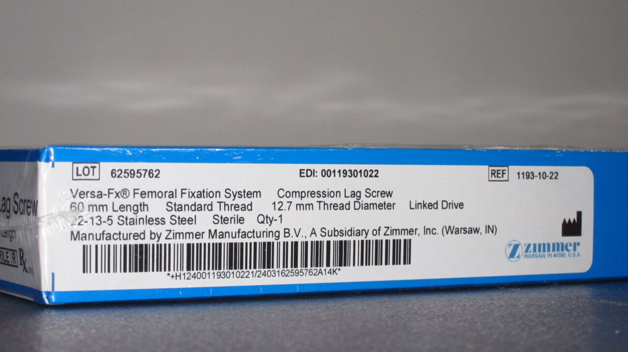 ZIMMER Versa FX Femoral Fixation System Compression Lag Screw - Lot of 15