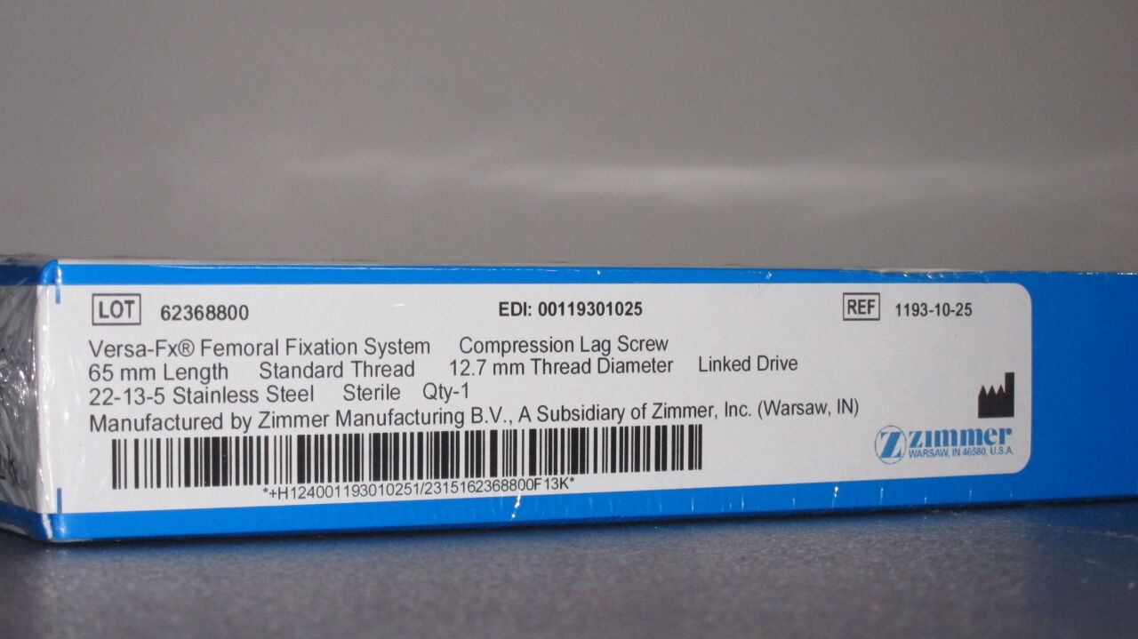 ZIMMER Versa FX Femoral Fixation System Compression Lag Screw - Lot of 15