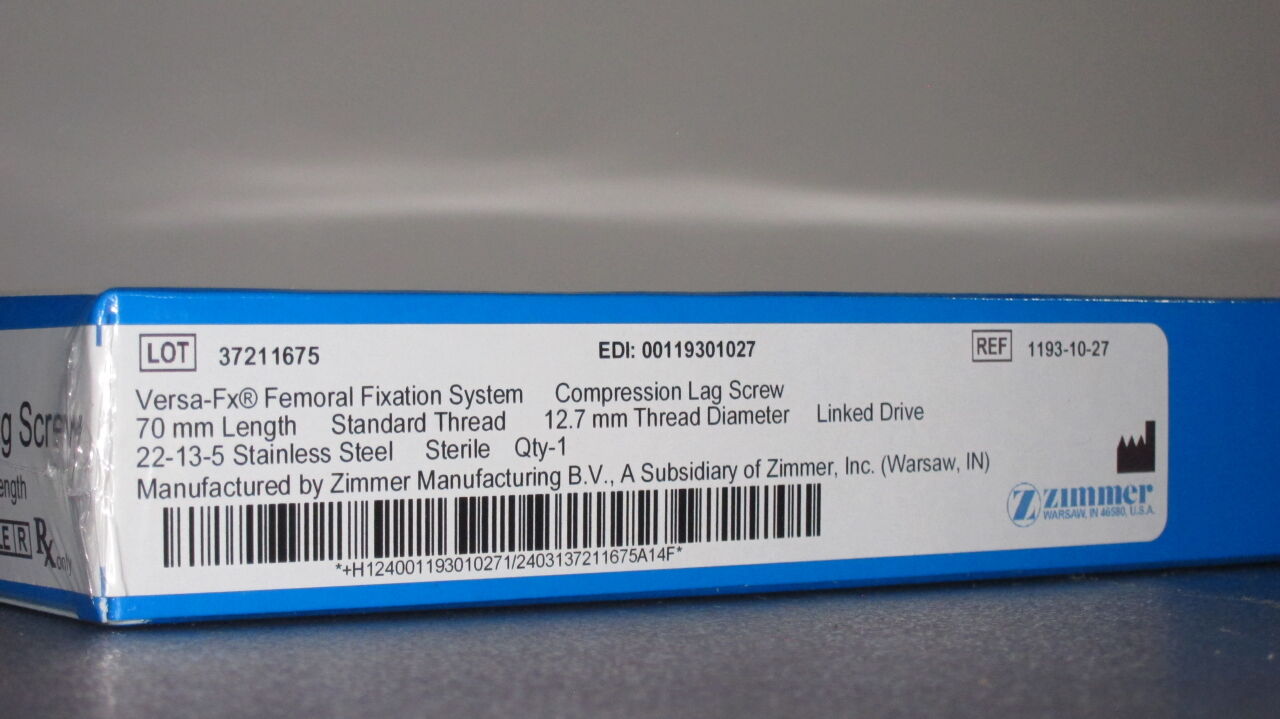 ZIMMER Versa FX Femoral Fixation System Compression Lag Screw - Lot of 15