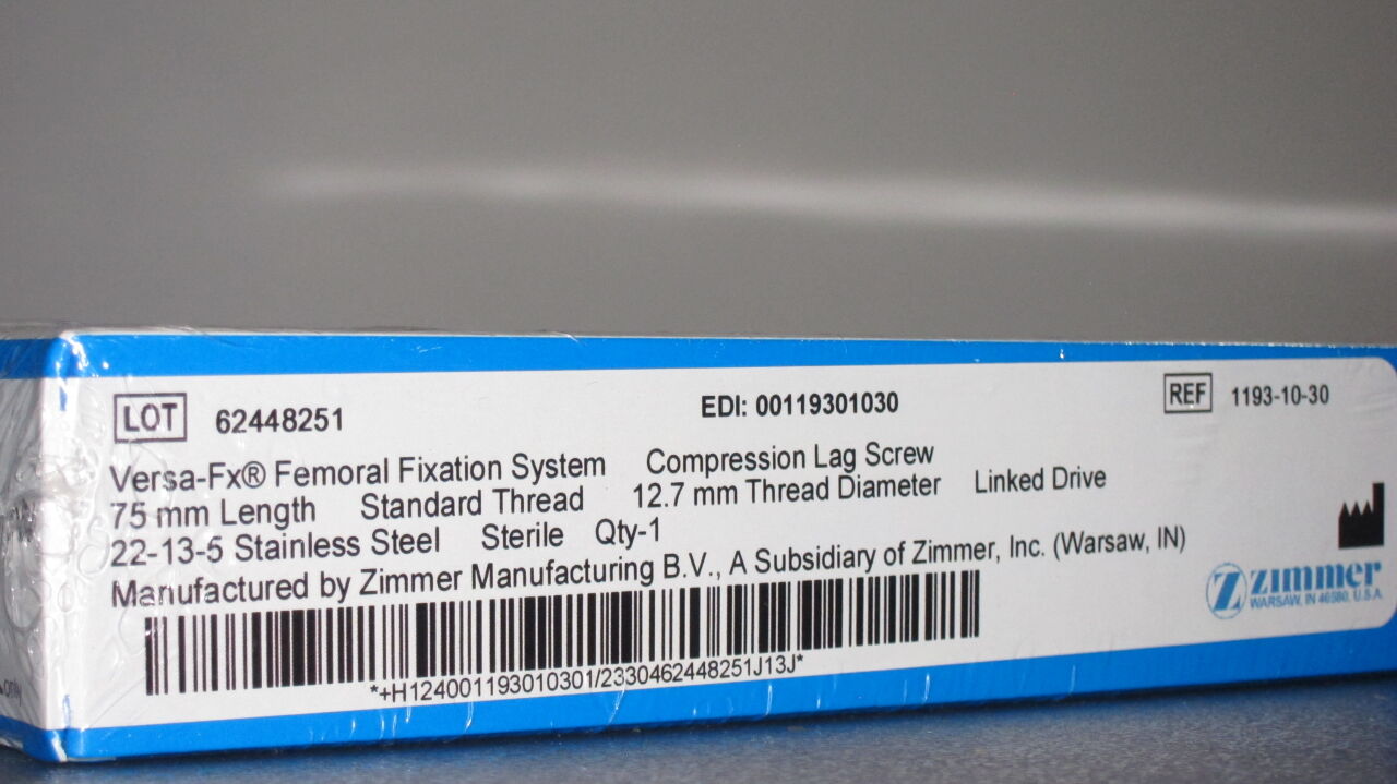 ZIMMER Versa FX Femoral Fixation System Compression Lag Screw - Lot of 15