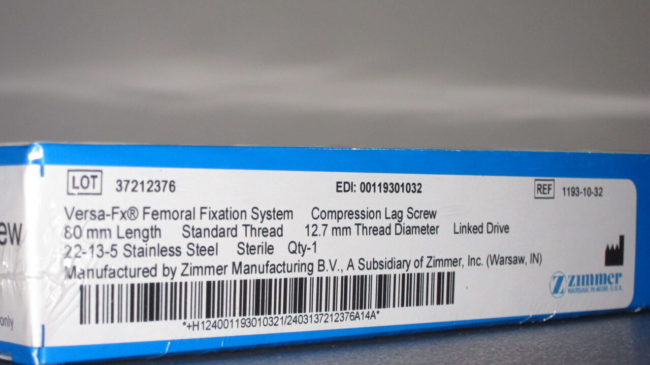ZIMMER Versa FX Femoral Fixation System Compression Lag Screw - Lot of 15