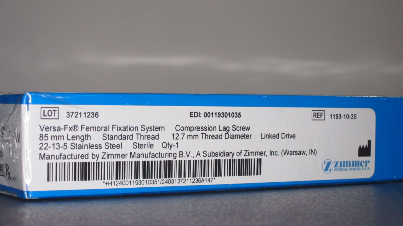 ZIMMER Versa FX Femoral Fixation System Compression Lag Screw - Lot of 15