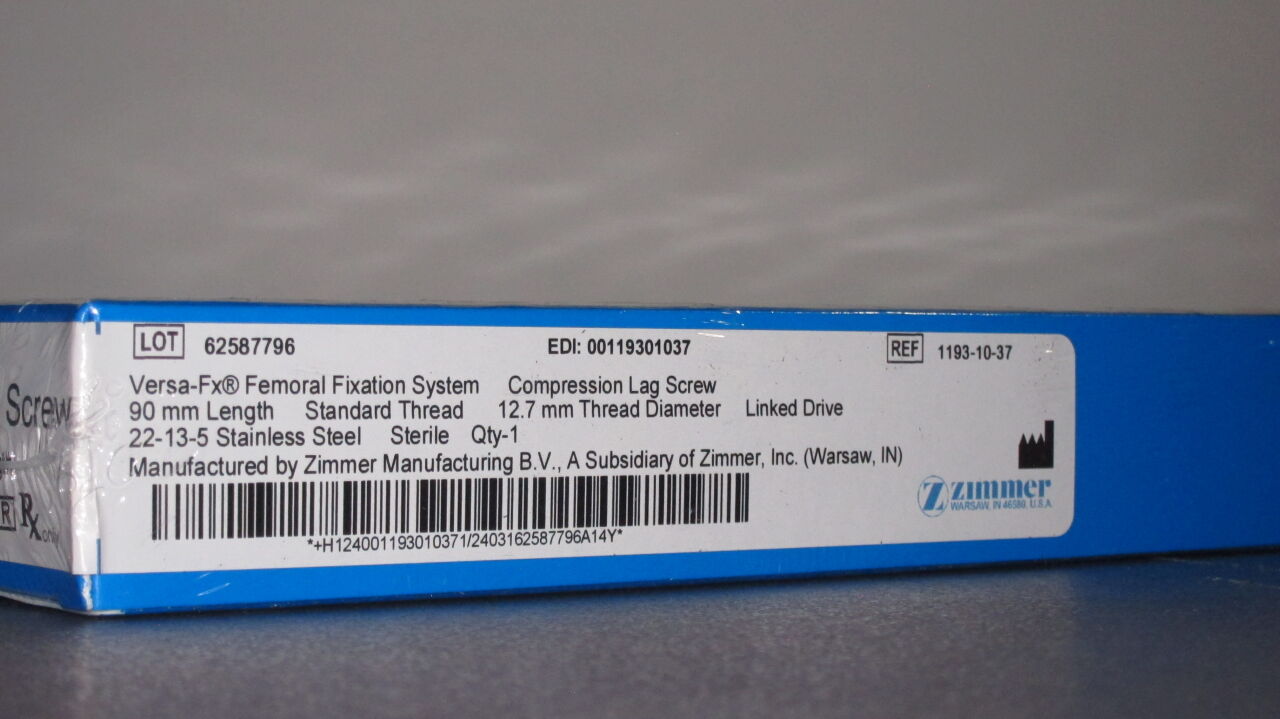 ZIMMER Versa FX Femoral Fixation System Compression Lag Screw - Lot of 15