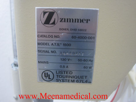 ZIMMER ATS 1500 Tourniquet System