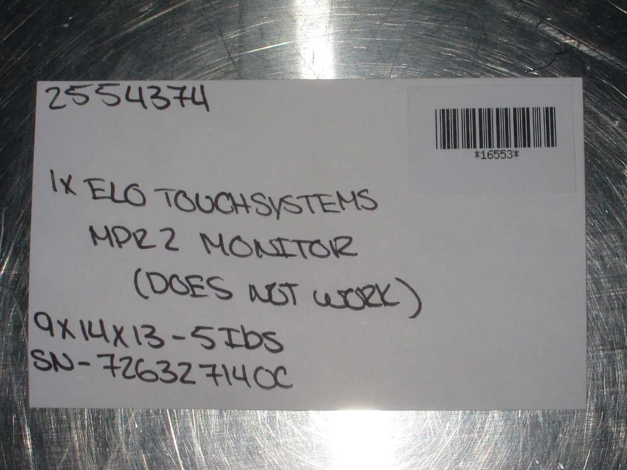 ELO TOUCH SYSTEMS MPR 2 Display Monitor
