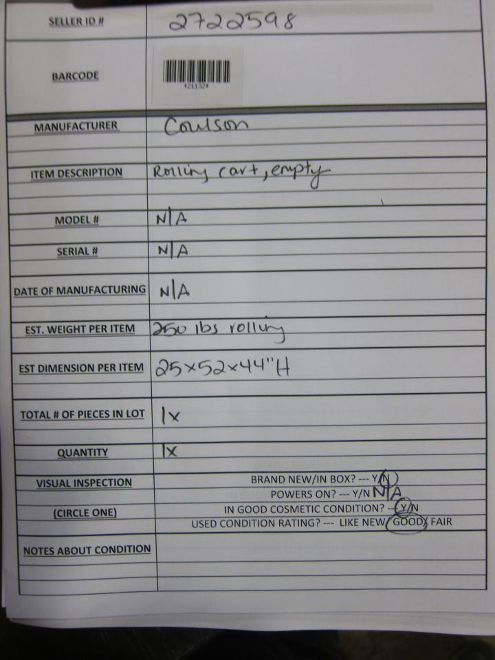 COLSON Pharmacy/Med Cart