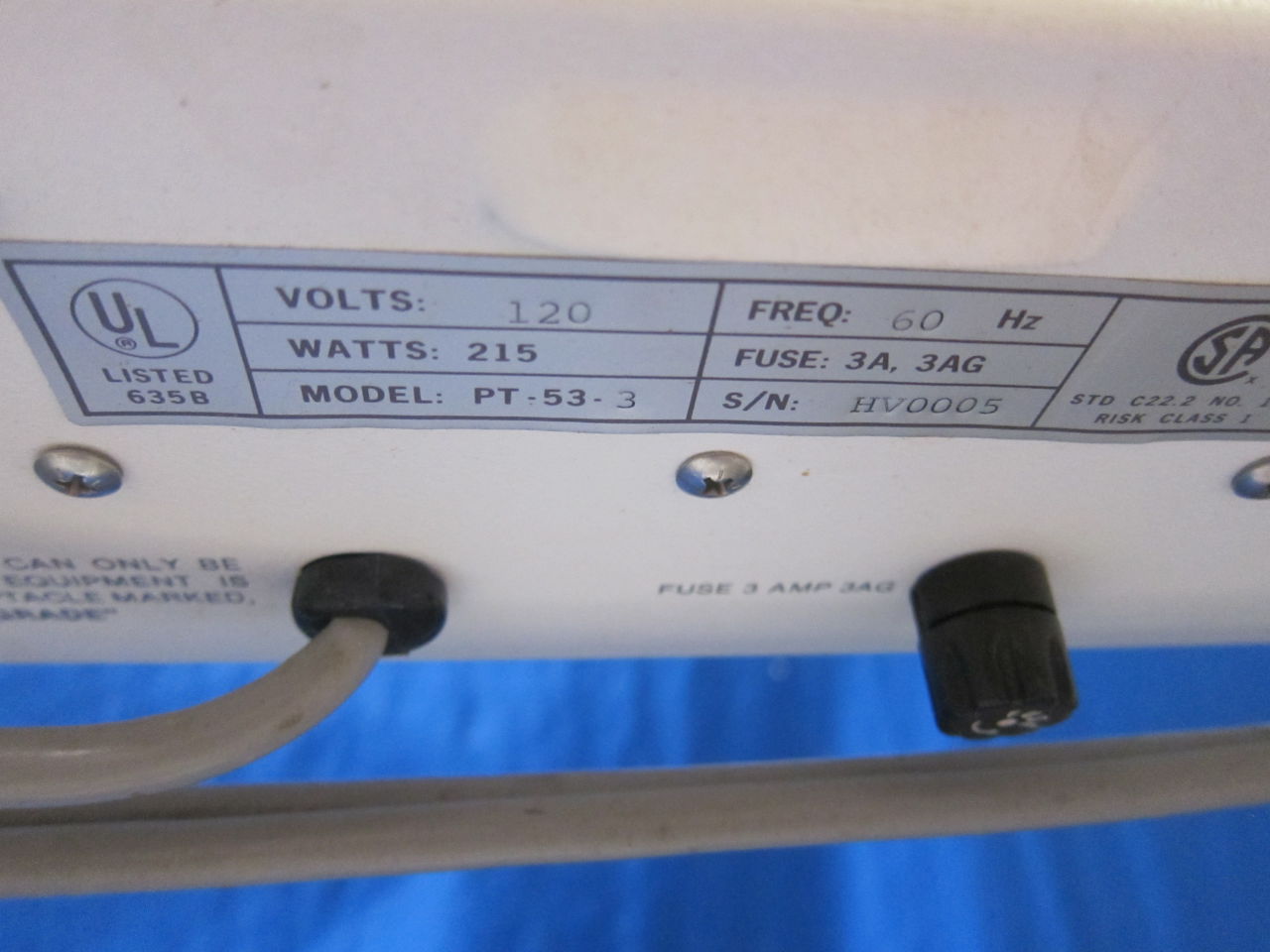 AIR-SHIELDS PT-53-3 Rolling Phototherapy Lamp