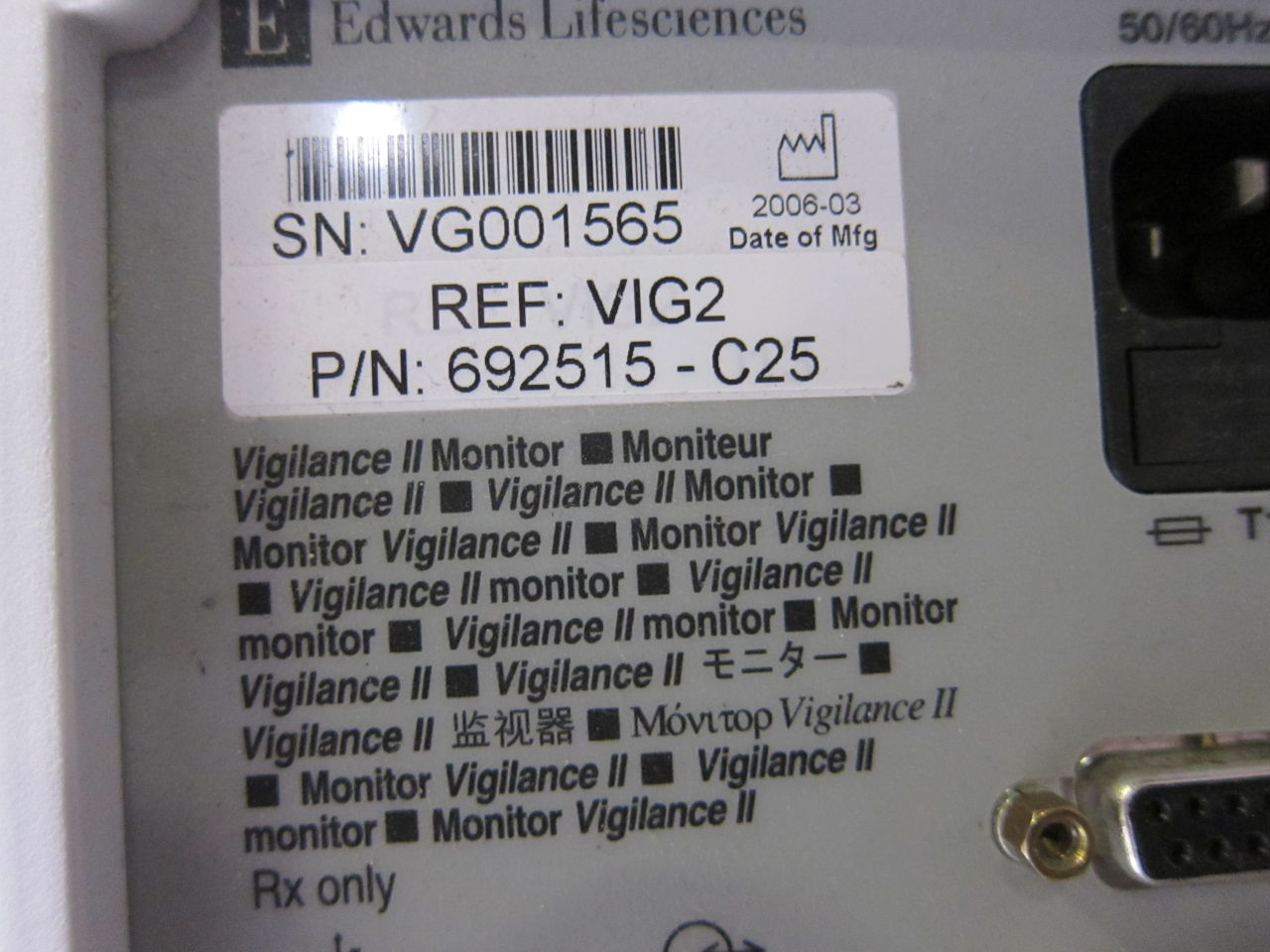 EDWARDS LIFE SCIENCE Vigilance II Monitor