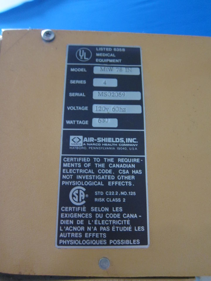 AIR-SHIELDS Various w/ Servo Controller Infant Warmer