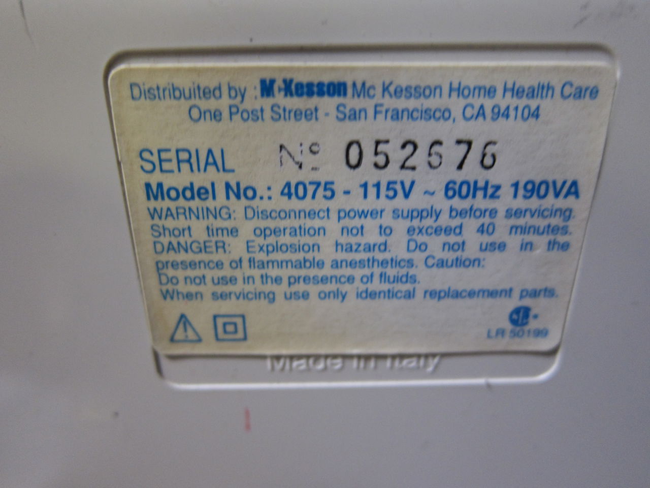 MCKESSON 4075 Nebulizer