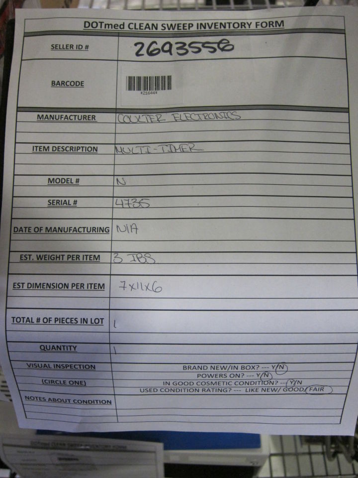 COULTER ELECTRONICS Model N Multi-Timer