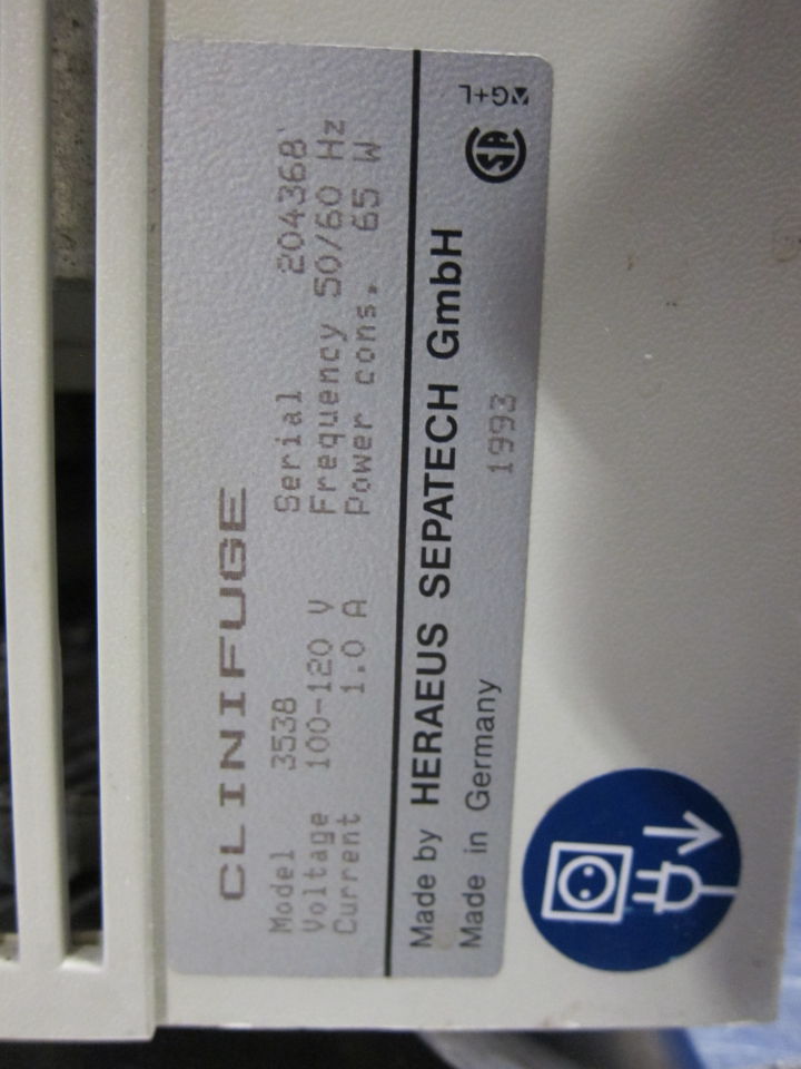 BAXTER/HERAEUS Clinifuge Centrifuge