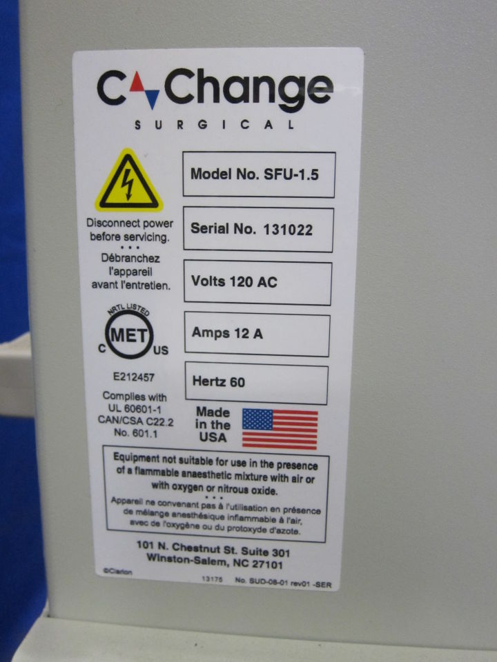 C CHANGE SURGICAL Surgislush SFU-1.5 Refrigerator Freezer