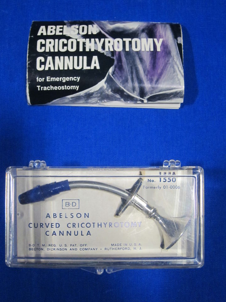 BECTON DICKENSON Abelson Cricothyrotomy Cannula