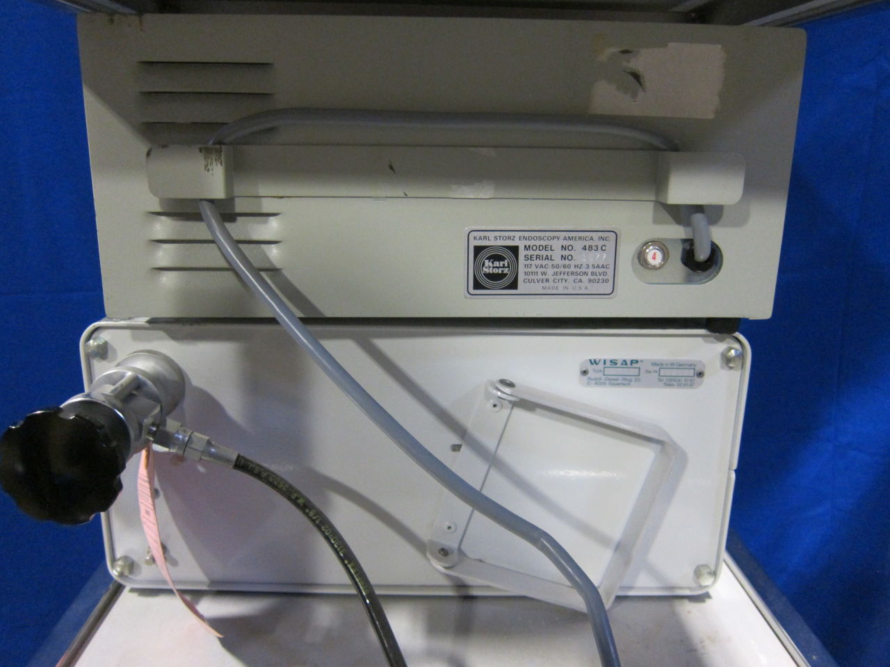 KARL STORZ / WISAP Various Tower w/ Insufflator, Cold Light, Light Balance Box, Camera