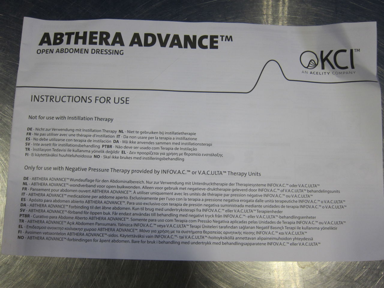KCI USA Abthera Advance Open Abdomen Dressing - Lot of 5