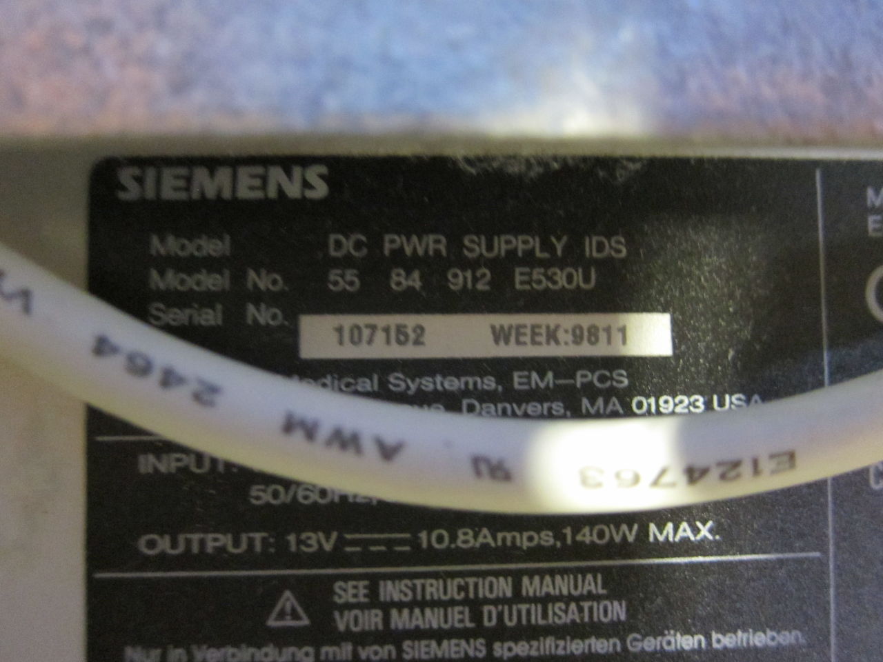 SIEMENS DC Pwr Supply IDS Power Supply
