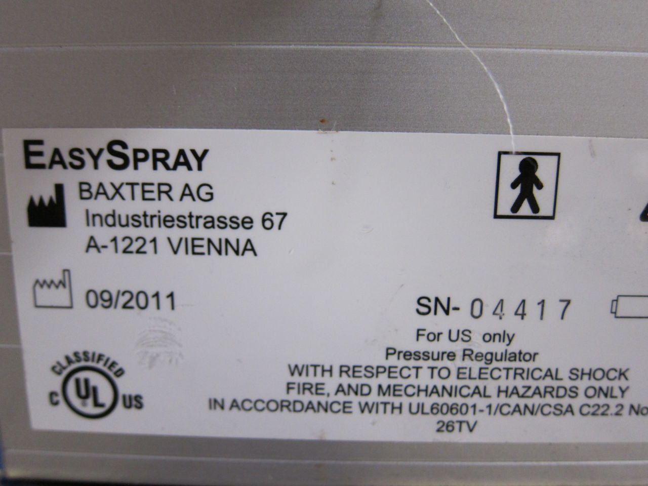 BAXTER EasySpray Pressure Regulator