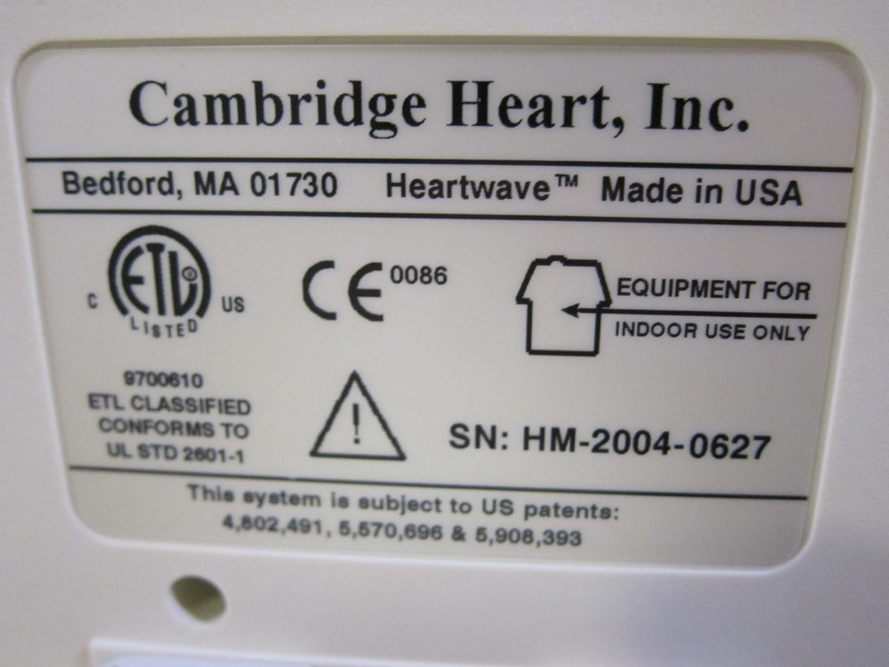 CAMBRIDGE HEART HeartWave Stress Test