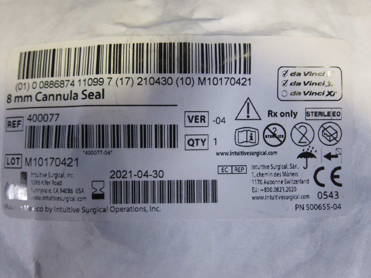 INTUITIVE SURGICAL 400077 Cannula Seal - Lot of 56