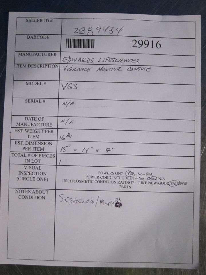 EDWARDS LIFESCIENCES Vigilance Monitor