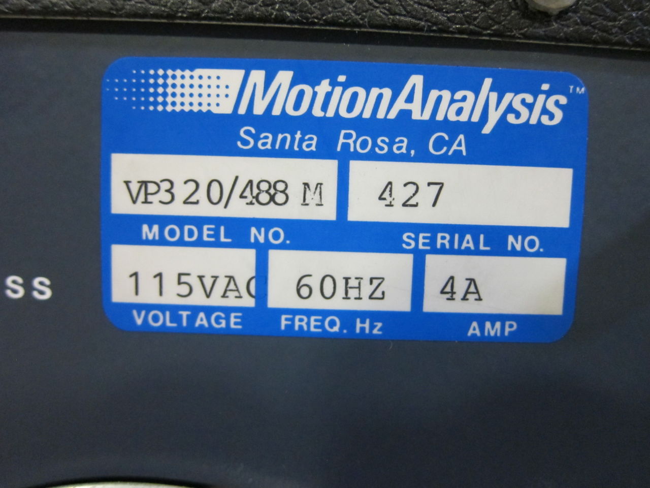 MOTION ANALYSIS VP320 Physical Therapy Unit