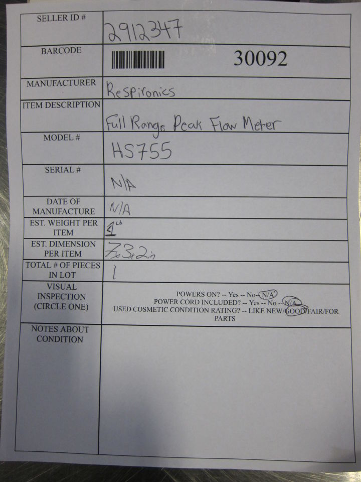 RESPIRONICS Personal Best Flow Meter