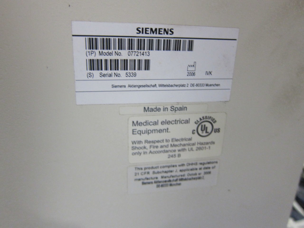 SIEMENS Axiom Sireskop SD S3, Polydoros SX65 Digital Pediatric Rad/Fluoro Room