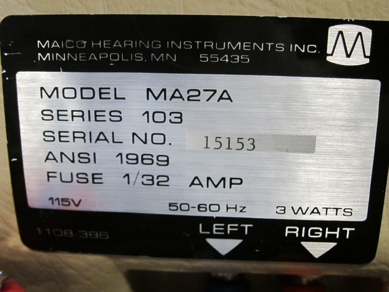 MAICO MA27A Audiometer