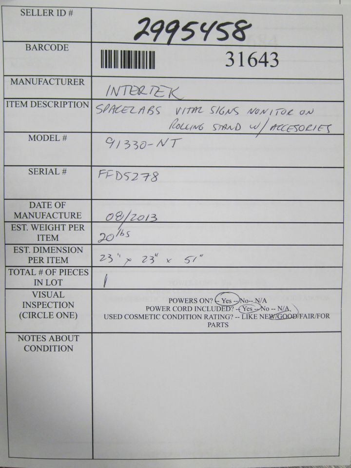 ZOE MEDICAL 91330-NT Monitor