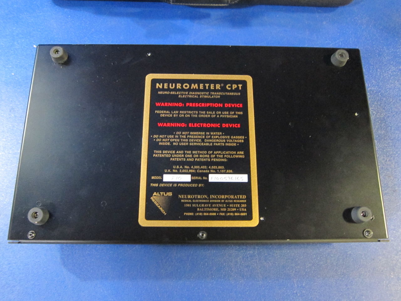 ALTUS RESEARCH CPT Eagle Neurometer