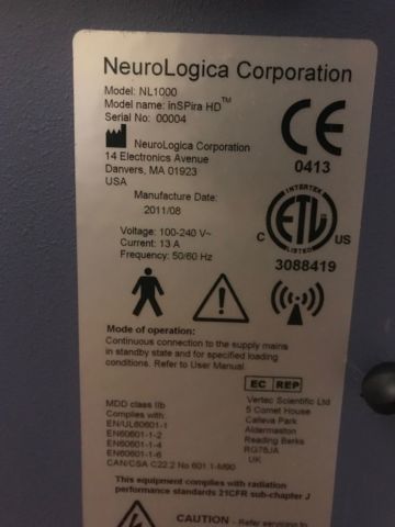 NEUROLOGICA CORPORATION inSPira HD SPECT Camera