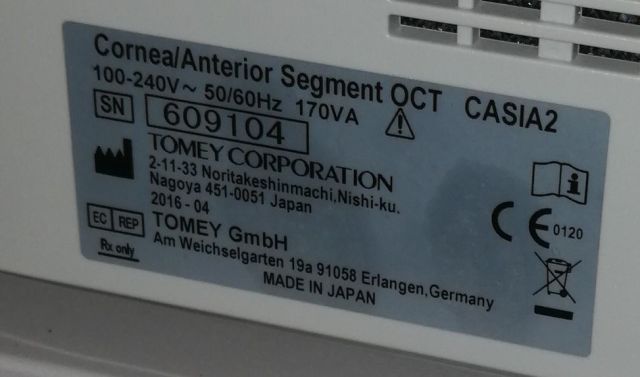 TOMEY AS OCT Casia 2 OCT