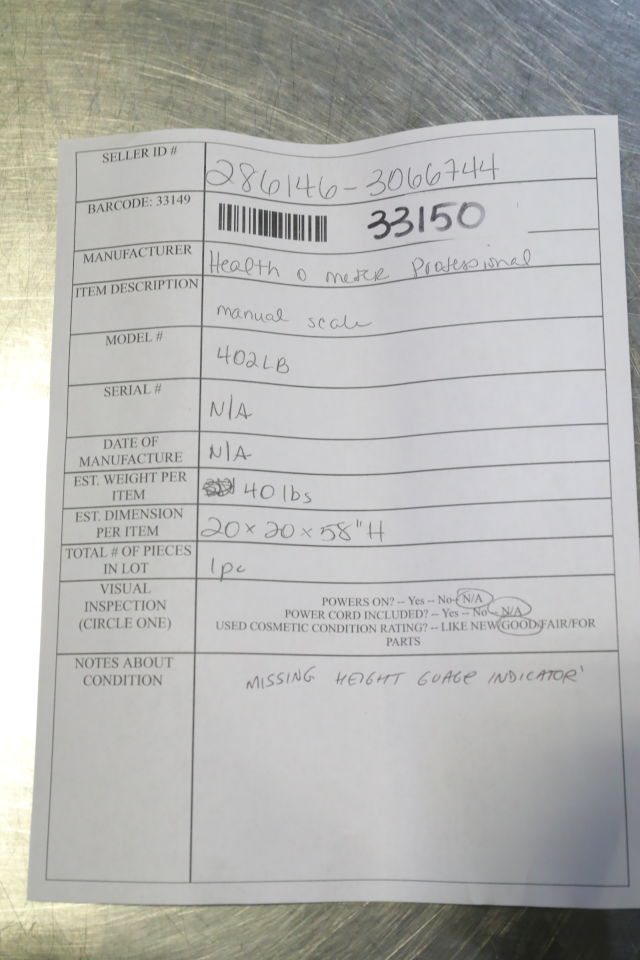 HEALTH O METER 402LB Scale