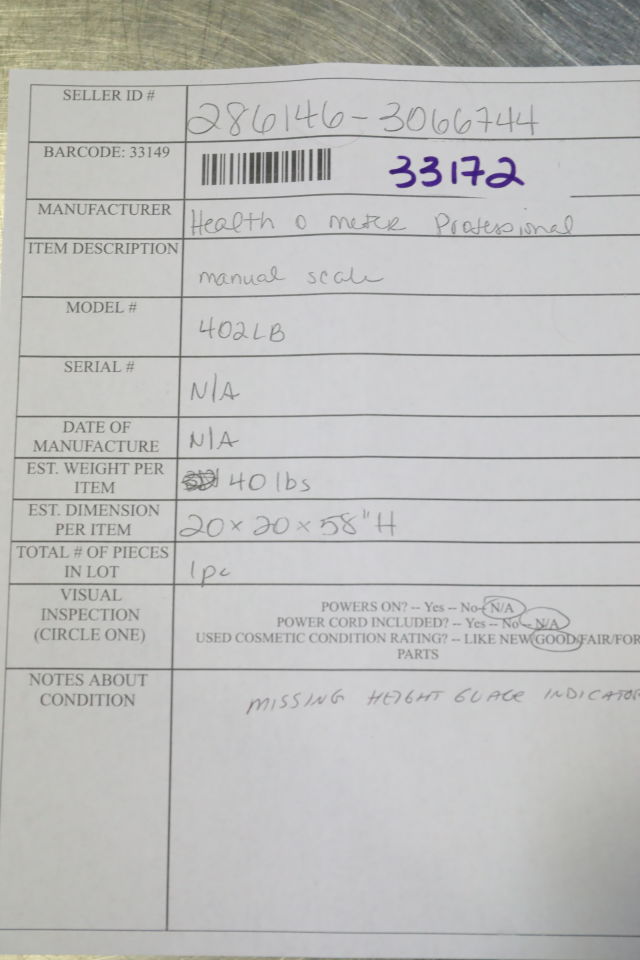 HEALTH O METER 402LB Scale