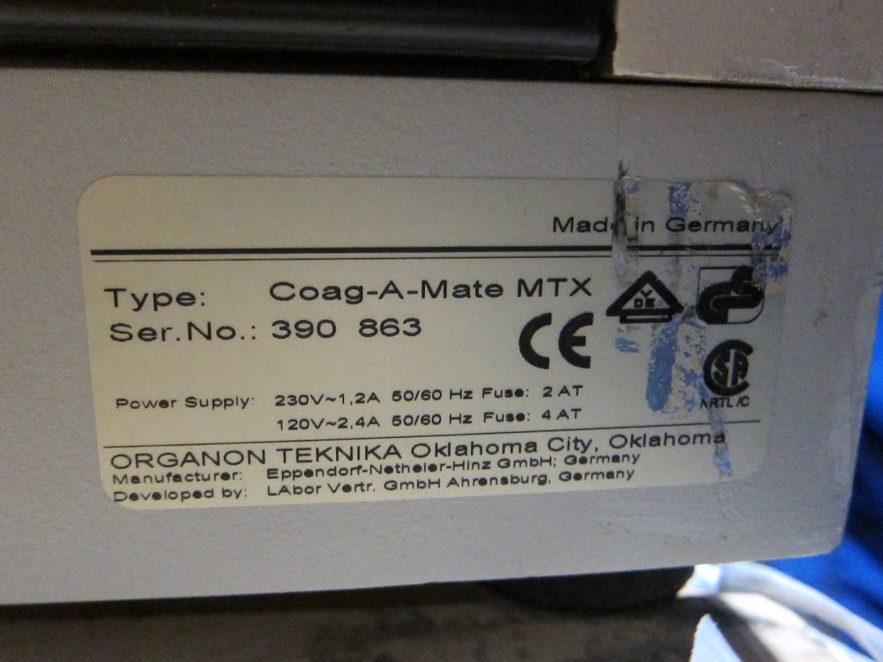 ORGANON TEKNIKA Coag-A-Mate MTX II Coagulation Analyzer