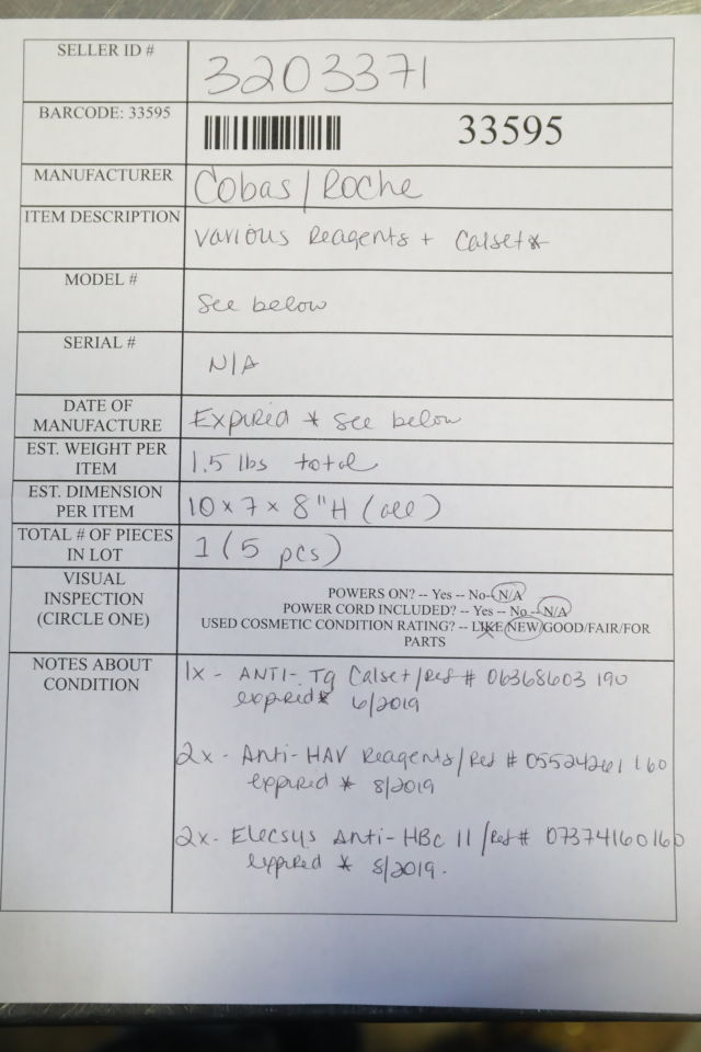 COBAS / ROCHE Various Reagents + Calset